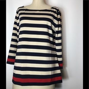 Ann Taylor 3/4 sleeve striped blouse size large